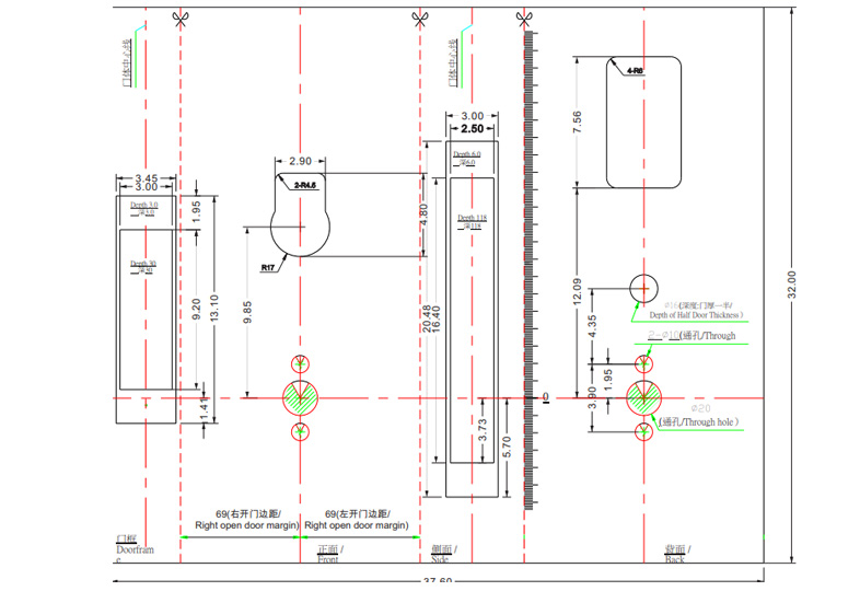3079酒店鎖開孔圖